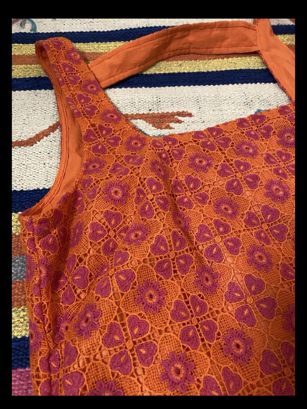 Anthropologie MAEVE Orange Eyelet Lace shift Dress new w/tags! - Picture 3 of 8